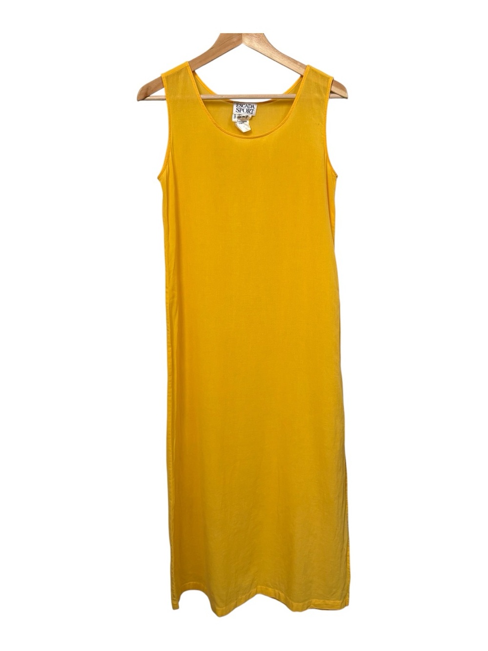Escada Bright Yellow Sleeveless Beach Dress
